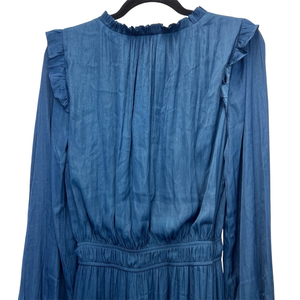 NWT Socialite Silky Blue Long Sleeve Maxi Dress Medium - Picture 4 of 8